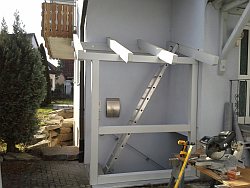 Vordach, Wetterschutz vor der Haustüre. Handwerklich perfekt vom Zimmermann Holz-Michel Offenburg, Ortenau.